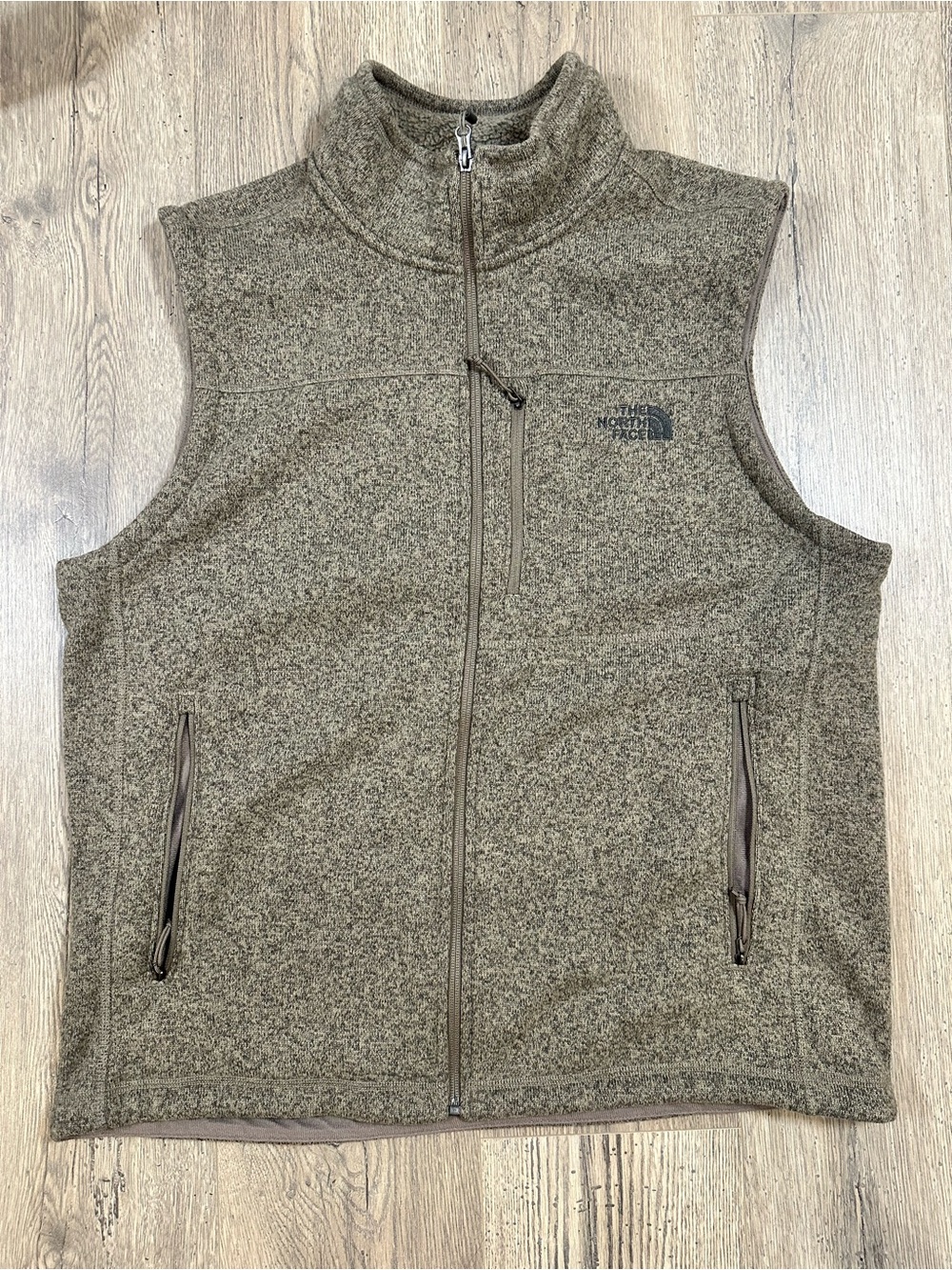 The North Face Men's Brown Zip-Up Fleece Vest
